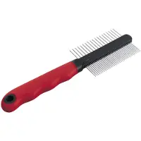 Ferplast Vachtkam Dubbel - Hondenvachtkam - 20.3x1.6x6.4 cm Rood Zwart
