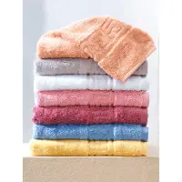 Cawö Washandje Noblesse Uni Mid Blue (Set van 6)