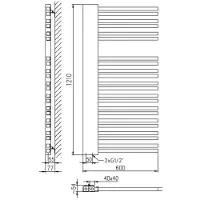 Boss & Wessing Designradiator bws franto dastro 121x60 cm 690 watt buis rechts mat wit
