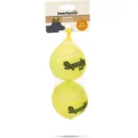 Beeztees Hondenspeelgoed Tennisbal Met Pieper Geel D 8 Cm 2 Stuks