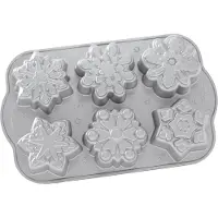 Nordic Ware bakvorm 'Frozen Snowflake' 6 stuks 30 cm aluminium grijs