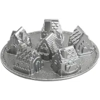 Nordic Ware bakvorm 6 winterhuizen 1,4 liter aluminium grijs