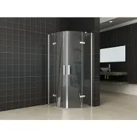 Wiesbaden Double kwartrond cabine 2 draaideuren 900x900x2000 chroom 8mm NANO coating