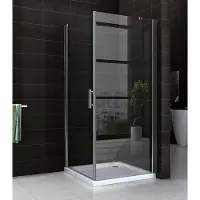 Wiesbaden Salone cabine met 1 draaideur 900 x 900 x 2000 x 8 mm nano helder glas/chroom