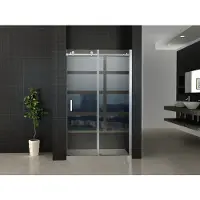Wiesbaden Slide NANO coating schuifdeur 110x200cm met 8mm helder veiligheidsglas met antikalkbehandeling aluminium zilver