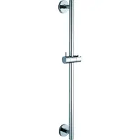 Wiesbaden Chroom messing glijstang met glijstuk rond 65 cm