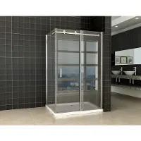Wiesbaden Block Shower douchecabine 120x90x200cm chroom 8mm dik NANO coating glas