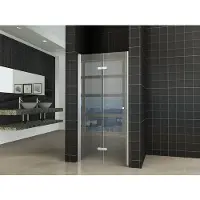 Wiesbaden Fold vouwbare nisdeur 90x202 links 8mm glas met NANO coating