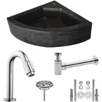 Praya One Pack Wiesbaden Hardstenen hoekfontein 30x30x10cm compleet