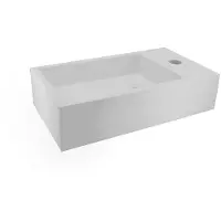Wiesbaden Maria solid surface fontein kraangat rechts 40x20x10cm mat wit