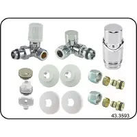 Wiesbaden Riko luxe Thermostatische radiator aansluitset haaks verkeerd links