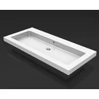Wiesbaden Kera keramische meubelwastafel 100x46cm zonder kraangat(en) wit