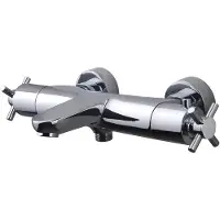 Wiesbaden Cross thermostatische badmengkraan chroom