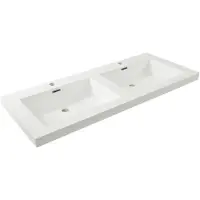 Wiesbaden Cubic dubbele kunstmarmer wastafel 120x46cm wit