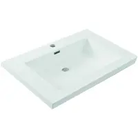 Wiesbaden Cubic kunstmarmer wastafel 60x46cm wit