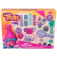 Braet Trolls Haar en Modeset voor Kinderen – 40x30x8cm | Set met Haarborstel Spiegel Haarband en Clip | Knutselpakket Trollz