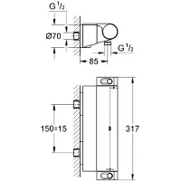 GROHE Grohtherm 2000 New douchethermostaat met tray Chroom