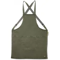 Dutchdeluxes Schort Dutchdeluxes Suspender Serie Apron Grey Green
