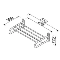 Geesa Handdoekenrek Geesa Hotel Chroom Plateau 50 cm