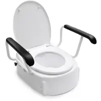 Handicare Linido toiletverhoger met armleggers en deksel (verhoogt de zithoogte met 85 125 of 165mm) 10659