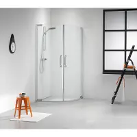 Sealskin Get Wet by Sealskin IMPACT Kwartrond, 900x900mm, Chroom/zilver hoogglans, 8mm helder veiligheidsglas