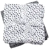 Done by Deer Hydrofiele Doek - 2-pack - 70x70 - Grijs/Wit m. Sti - - OneSize - Hydrofiele Doeken