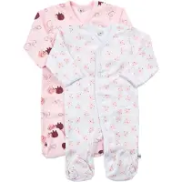 Pippi Slaapromper Meisjes Katoen Roze/wit 2 Stuks Maat 80
