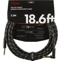 Fender DELUXE INSTRUMENT CABLE STRAIGHT/ANGLE 18.6' BLACK TWEED