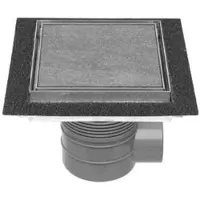 Easy drain Easydrain Aqua Plus Quattro Tegel vloerput 20x20cm met rooster msi RVS Geborsteld