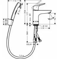 Hansgrohe Focus 100 bidetkraan met handdouche Chroom