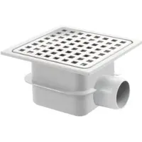 Van den berg ABS vloerput met rvs rooster 15x15 z-uitlaat 50mm
