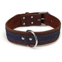 Beeztees Hondenhalsband Denim 45 mm 52-61 cm leer bruin 745946