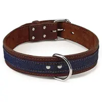 Beeztees Hondenhalsband Denim 45 mm 62-71 cm leer bruin 745947