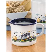 Kruger Melkpot met schenktuit 'Ganzengeluk, Pan + steelpan, Wit