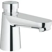 GROHE Euroeco Cosmopolitan T zelfsluitende kraan blauw/rood Chroom