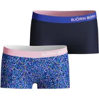 Björn Borg meisjes hipster 2-pack – donker & bloemenprint – comfortkatoen