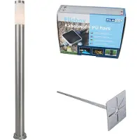 QAZQA Buitenlamp paal staal 110 cm IP44 - Rox met grondpin en kabelmof