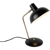 QAZQA Retro tafellamp zwart met brons - Milou