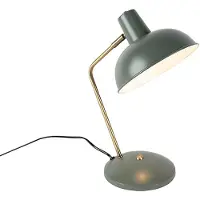 QAZQA Retro tafellamp groen met brons - Milou