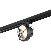 QAZQA Zwarte railspot voor 3-fasen rail GU10 111cm - 3-fasen Expert