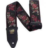 Ernie Ball Jacquard Gitaarband, Rood Roos (P04142)