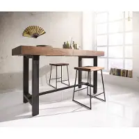 DELIFE Bartafel Blokk 165x60cm acacia bruin met metalen frame