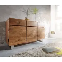 DELIFE Dressoir Live-Edge 147 cm acacia natuur 3 deuren 3 laden