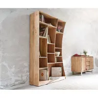 DELIFE Boekenkast Live-Edge 121 cm van acacia natuur links
