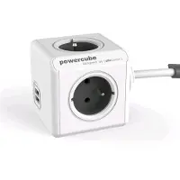 Allocacoc PowerCube Extended USB Grey 3m cable (FR/BE)