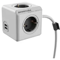 Eminent allocacoc PowerCube Extended USB incl. 3 m kabel grijs Type