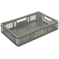 HorecaTraders Geperforeerde Krat | Grijs | 60x40 cm | 6 Formaten
