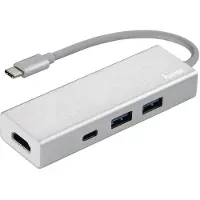 Hama USB-3.1-Type-C-hub 1:3 Aluminium, 2x USB-A, USB-C, HDMI