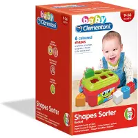 Clementoni Baby - Shape Sorter - Vormenstoof - Blokkendoos met Cijfers en Kleuren - Plastic Vormen - Duurzaam Speelgoed - 1 Jaar