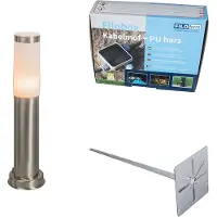 QAZQA Buitenlamp paal staal 45 cm IP44 - Rox met grondpin en kabelmof